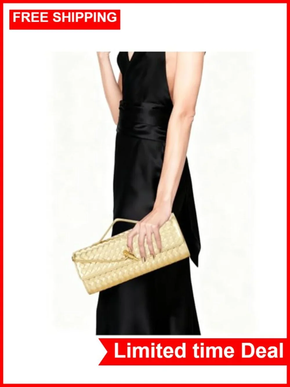 N/A woven clutch